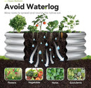 KING BIRD Raised Garden Bed Galvanized Round Planter Box Outdoor for Gardening, Plants, Vegetables, Flowers, Silver, 47x47x12 in by GreenHaven Gardens