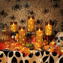 Homemory Flameless Candles with Embedded Star String Fairy Lights, Battery Operated Candles, LED Candle, Fake Candles with Remote Control and Timer for Halloween, Gray Acrylic, Set of 5(H4"5"6"8"8") by CozyNest Decor