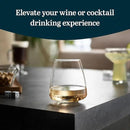 Libbey Stackable Stemless Wine Glasses Set of 6, Tapered Bulb Shaped All Purpose Wine Glass Set, Dishwasher Safe Glass Wine Glasses, Cocktail by CozyNest Decor
