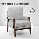 Modern Accent Chair for Living Room Mid Century Arm Chair Upholstered Bedroom Chair Comfy Lounge Chair with Solid Wood Frame, White by CozyNest Decor