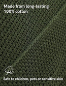 YnM Chunky Cotton Knit Throw Blanket, Cable Knit Throws for Bed Couch Sofa, Comfy & Relaxing, Decorative Piece for Farmhouse Modern Boho Rustic Scandinavian Chic Vibe, Pine Green 50x60 Inches by CozyNest Decor