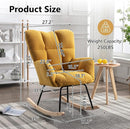 NIOIIKIT Nursery Rocking Chair Teddy Upholstered Glider Rocker Rocking Accent Chair Padded Seat with High Backrest Armchair Comfy Side Chair for Living Room Bedroom Offices (Yellow Teddy) by TinyTreasures Baby Boutique