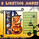 Halloween Lighted Garden Flag, Solar Yard Flag for Outside, 8 Modes Double Sided Welcome Halloween Pumpkin Outdoor Decorations for Home Porch (Pumpkin-12x18) by CozyNest Decor