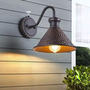 Dusk to Dawn Outdoor Gooseneck Wall Sconce with Dark Sky Cast Hammered Aluminum Shade in Oil Rubbed Bronze Finish,Anti-Rust Waterproof Outdoor Light for Farmhouse Porch Garage,1-Light E26 by CozyNest Decor