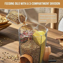 LONA Bird Feeders for Outdoors Hanging – 3 Separate Compartments, 3 Feeding Ports, Weatherproof Dome & 3 Ways to Hang, Large Capacity for Cardinals/Finches (Brown，Plus by CozyNest Decor