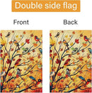 Louise Maelys Welcome Fall Garden Flag 12x18 Double Sided, Small Burlap Autumn Maple Tree Birds Thanksgiving Outside Outdoor House Yard Decor by GreenHaven Gardens