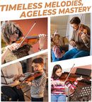Vangoa Violin 1/4 Size Set Fiddle Outfit, Handcrafted Quarter Starter Acoustic Violins Kit with Solid Wood Side Board Lightweight Hard Case for Beginners Students, Child, Kids, Adults, Right Handed by TinyTreasures Baby Boutique