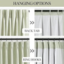 Vision Home Soft Green Pinch Pleated Full Blackout Curtains Linen Blended Room Darkening Window Curtains 63 inch for Living Room Bedroom Thermal Insulated Pinch Pleat Drapes with Hooks 60" Wx63 Lx1