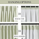 Vision Home Soft Green Pinch Pleated Full Blackout Curtains Linen Blended Room Darkening Window Curtains 72 inch for Living Room Bedroom Thermal Insulated Pinch Pleat Drapes with Hooks 60" Wx72 Lx1 by CozyNest Decor