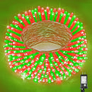 500 LED Halloween Lights Outdoor - 165ft Red and Green Christmas String Lights Indoor Clear Wire 8 Modes Plug in Waterproof Twinkle Fairy Lights for Indoor Outside Bedroom Home Party Decorations by GreenHaven Gardens