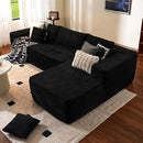 ovios 104" Cloud Sectional Couch with L-Shape Chaise,Modern Modular Sofa with Deep Seat, Upholstered Couches for Living Room Bedroom,No Assembly Required, Black (Corduroy Fabric) by CozyNest Decor