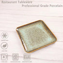 Ceramic Dinner Plates Dish Set,Set of 4,for Lunch snacks -Microwave Oven & Dishwasher Safe,Scratch Resistant,Dinnerware Kitchen Porcelain Serving Dishes,9 inch Square by CozyNest Decor