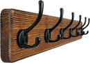 Dseap Coat Rack Wall: 24" Long, Patented, Heavy-Duty, 6-Double-Hooks Wooden Wall Mounted Coat Rack Coat Hanger Hook Rail for Winter Coats Hat Jacket Clothing, Natural & Black by CozyNest Decor