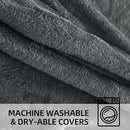 Bean Bag Chair 5Ft, Memory Foam Filled, Large Beanbag Chairs for Adults and Teens, Soft Sofa with Removable Flannel Cover, Round Couch for Living Room Bedroom College Dorm (Dark Gray, 5FT-60×60"×24") by CozyNest Decor