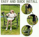 Portal Hammock Camping Chair, Portable Outdoor Swinging Chairs, Rocking Chair for Adults with Adjustable Back and Height for Lawn, Backyard, Patio, Supports 400 lbs, Breathable Mesh High Back, Green by GreenHaven Gardens