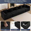 Modular Sectional Loveseat Sofa Cloud Boneless Couch, Modern Sleeper Sofa for Customizable Living Spaces, Cozy Modular Couch for Indoor Room, No Assembly Required, Black by CozyNest Decor