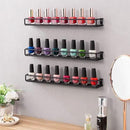 MyGift Set of 3 Wall-Mounted Black Metal Nail Polish and Essential Oils Display Shelves, Kitchen Spice Jars Rack by CozyNest Decor