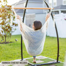 JoyView Hammock Chair with Spreader Bar Caribbean Hammock Swing Chair 300 LBS Weight Capacity XL Rope Hanging Chair for Outdoor Indoor Garden Yard - Black by GreenHaven Gardens