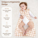 Baby Sleep Sack 18-24 Months 3 Pack 100% Cotton Lightweight 0.5 TOG Wearable Blanket Baby Sleep Bag with 2-Way Zipper for Newborn Infant Orange Flowers & Plaid by TinyTreasures Baby Boutique