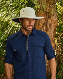 Men's Shapeable Wide Brim Hat - UPF 50 Sun Protection - Maximum Coverage on Your Next Adventure - Sun Fearless Leo Hat by GreenHaven Gardens