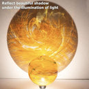 10 Inch Glass Gazing Ball, with 9.4" Tall Metal Gazing Globe Stand, Glass Balls Display Holder Set for Outdoor Garden Lawn Yard Decoration, Sunset Sky by CozyNest Decor