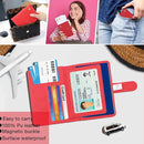 Melsbrinna Rfid Passport Holder for Travel women/Men, Cute Passport Wallet Rfid Blocking Card Slots, Rfid Passport Cover/CaseTravel Wallet, Passport Book Holder (1, Red4) by TinyTreasures Baby Boutique