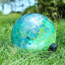VCUTEKA Gazing Ball, Glass Gazing Balls Sphere for Garden Lawn Outdoor Ornament Yard Decorative, Blue Swirl, 10" by CozyNest Decor