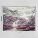 Japanese Tapestry, Red Plum Blossom Mountain Tapestry, Asian Japanese Wall Tapestry, Nature Landscape Tapestries for Bedroom Living Room Decor 80"x60" by CozyNest Decor