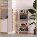 4NM No Assembly 4 Tiers Folding Bookshelf, 47.2" H Foldable Storage Shelves Vintage Bookcase Standing Racks Study Organizer Home Office - Natural White by CozyNest Decor