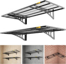 1.64x4ft Adjustable Rail Wall Garage Storage Shelf, for Tool Room, Storage Room, Store Supermarket Wall Storage Shelving Rack (2 Pack-Black) by GreenHaven Gardens