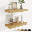 fuqing Floating Shelves for Wall, Bathroom Shelf Wall Mounted for Storage, Shelves with Invisible Bracket for Bedroom, Kitchen, Living Room, Farmhouse Small Book Shelf, 16 Inch Set of 2, Oak by CozyNest Decor