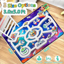 Kids Rug, Space Themed Baby Play Mat, 4x6 Ft Playroom Rug, Colorful Cartoon Outer Space, Planet, Rocket, Spaceship Road Carpet for Playroom, Educational Learning Carpet for Kids Mat by CozyNest Decor