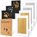 4-Pack Inkless Baby Hand and Footprint Kit - Mess Free Ink Pad for Newborn Keepsake, Dog Nose & Paw Print Kit, Clean Touch Ink Pad for Baby Hand & Footprints, Ideal New Mom Gifts (Gold/Silver) by TinyTreasures Baby Boutique