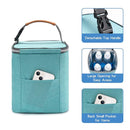 Breast Milk Cooler Bag with Ice Pack Fits 4 Baby Bottles Up to 9 Ounce, Baby Bottle Bag for Nursing Mom Daycare-Aqua by TinyTreasures Baby Boutique