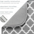 S&T INC. Dish Drying Mat, 16” x 18”, Absorbent Microfiber Kitchen Counter Mat, Dish Drying Pad for Dishes, Utensils, Pots and Pans, Large, White Trellis by CozyNest Decor