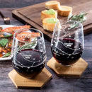 Set Of 2 Zodiac Sign Wine Glasses With 2 Wooden Coasters By Astrology Drinking Glass by The Wine Savant
