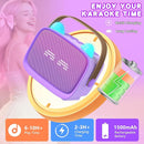 Mgaolo Upgraded Mini Karaoke Machine Toy for Kids, Portable Bluetooth Speaker with 2 Wireless Mics, Emoji & Colorful LED Lights, Home Travel & Party Play Gifts for Boys Girls (Purple) by TinyTreasures Baby Boutique