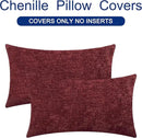 CaliTime Throw Pillow Covers Decorative 16 X 26 Inches Pack of 2 Cozy Chenille Cushion Cases for Couch Sofa Bed Living Room Home Burgundy by CozyNest Decor