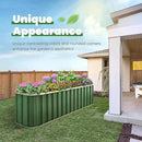 KING BIRD Raised Garden Bed Quick-Install Galvanized Planter Garden Box Outdoor for Gardening, Vegetables, Flowers 7.2x1.7x2 Ft, Green by GreenHaven Gardens