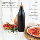 Black Ceramic Olive Oil Dispenser Bottle 16 Oz Container for EVOO or Vinegar, Kitchen Counter Design by CozyNest Decor