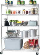 Seville Classics UltraDurable Heavy Duty NSF Solid Steel Wire Rack Storage Unit Wheels, 5-Tier Shelving, 60" W x 24" D by CozyNest Decor