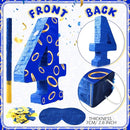 Number 4 Blue and Golden Rings Piñata for Kids Birthday Cartoon Theme Small Piñata with Blindfold Stick Confetti for Fiesta Cinco De Mayo Party Decor, 15.8 x 11 x 2.8 Inch by TinyTreasures Baby Boutique