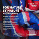 Woolly Mammoth Woolen Company Merino Wool Camping Blanket - 66 × 90 in, Red/White & Blue Plaid - 80% Merino Wool Heavyweight Outdoor Throw Blanket - Insulating for Picnic & Travel by CozyNest Decor