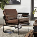 Signature Design by Ashley Puckman Mid-Century Modern Leather Accent Chair, Brown by CozyNest Decor