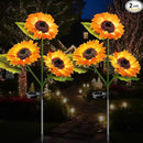 2-Pack Solar Powered Sunflower Garden Lights, LED Outdoor Decor Solar Light Flowers for Yard Patio Ground Lawn Landscape, Decorative Flower Bright Night Outside by GreenHaven Gardens