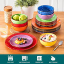 vancasso Bonita Dinnerware Set Muticolor Stoneware 18 Pieces Service for 6, Handpainted Spirals Pattern Stoneware Plates and Bowls Set by CozyNest Decor