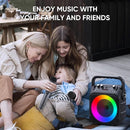 Karaoke Machine, Portable Bluetooth Speaker with 2 Wireless Microphones for Adults & Kids with Lights, Karaoke Microphone with PA System Supports USB/TF/REC/FM/AUX for Home Party Home System Packages by TinyTreasures Baby Boutique