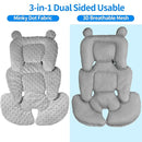3in1 Baby CarSeat Head Support for Infant, Reversible Soft Infant Car Seat Insert Newborn Boy Girl, Breathable Cotton Head Body Support Pillow Cushion,Stroller,Swing,Bouncer,Baby Registry,Grey by TinyTreasures Baby Boutique