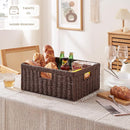 OIAHOMY Wicker Basket, Paper Shelf Basket with Built-in Handles, Rectangular Wicker Storage Bin for Pantry, Shelves, 1 Pack-Brown by TinyTreasures Baby Boutique
