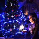 66ft 200 LED Christmas Lights Outdoor - 8 Modes Christmas String Lights Clear Wire with Time Memory, Waterproof Plug in Fairy String Lights for Indoor Outdoor Home Party Garden Decoration, Blue by GreenHaven Gardens